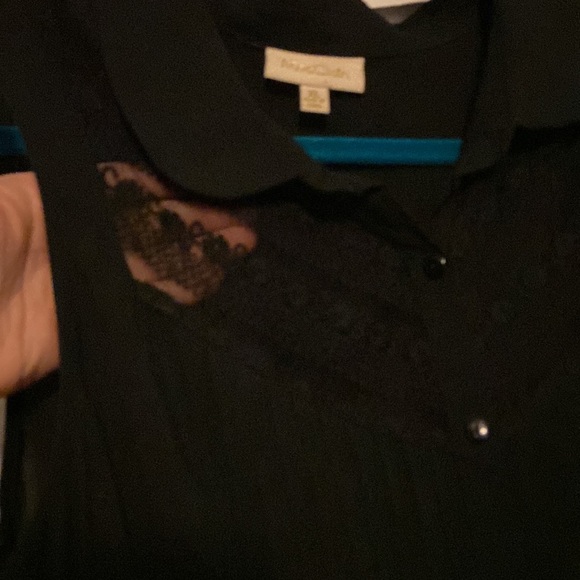 ModCloth black collared top with lace - Picture 4 of 5